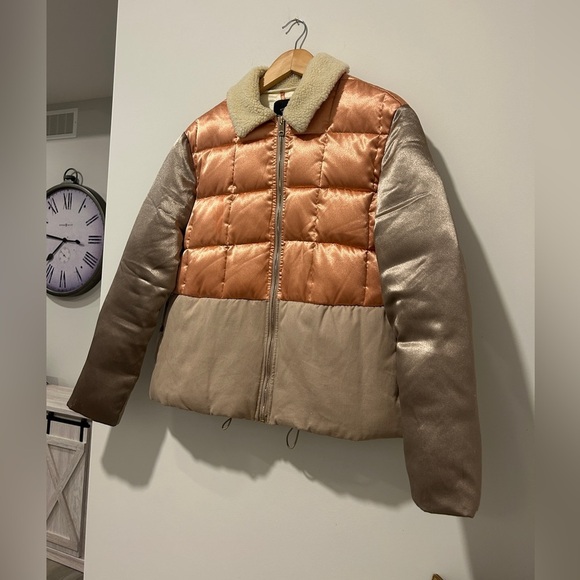 Maison Scotch Teddy-Collar Satin Bomber Jacket Size XS - Picture 10 of 16